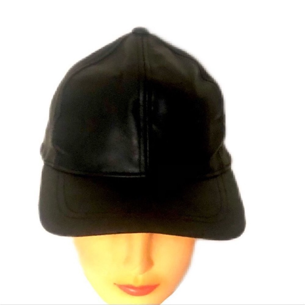 🧢MARC JACOBS LEATHER BASEBALL CAP black leather 🧢